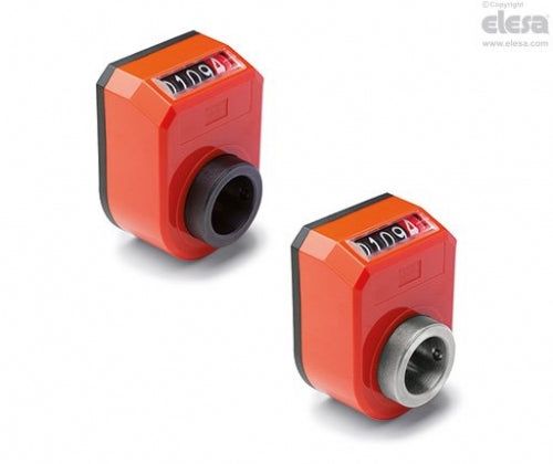 DD52R Mechanical Position Indicator - Orange, Inclined Upper, Read 5 After One Turn, Anti Clockwise Rotation #DD52R-AN-0005.0-S-C2