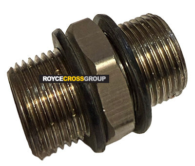 M20 male to M20 male coupler [Ex de IIC Gb / Ex tb IIIC Db], nickel-plated brass