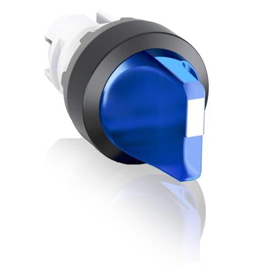 ABB Illuminated Selector Switch 2 Position With Short Handle, Blue, BC Position, Maintained, 1SFA611200R1104