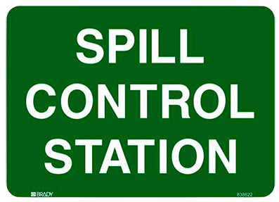 Metal emergency information sign Spill Control Station 450mm x 600mm