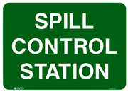 Metal emergency information sign Spill Control Station 450mm x 600mm