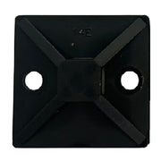 Self-Adhesive Cable Tie Base, 19mm x 19mm, 4.1mm Max Cable Tie Width, Black - 100 Pack