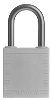Grey compact locked out padlock