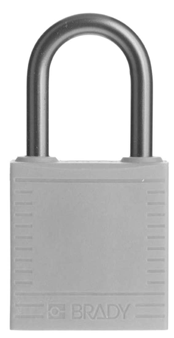 Grey compact locked out padlock
