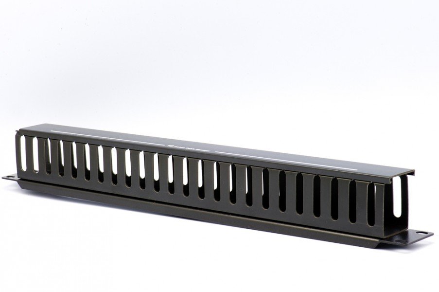 1RU Cable Management Panel - Slotted Duct, 24 Slots