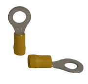 Yellow ring terminal 3.5mm twin grip - 50 pack