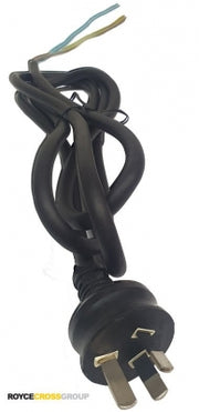 Lead 3 pin plug 10A 2.2m stripped ends 150mm strip with bare ends
