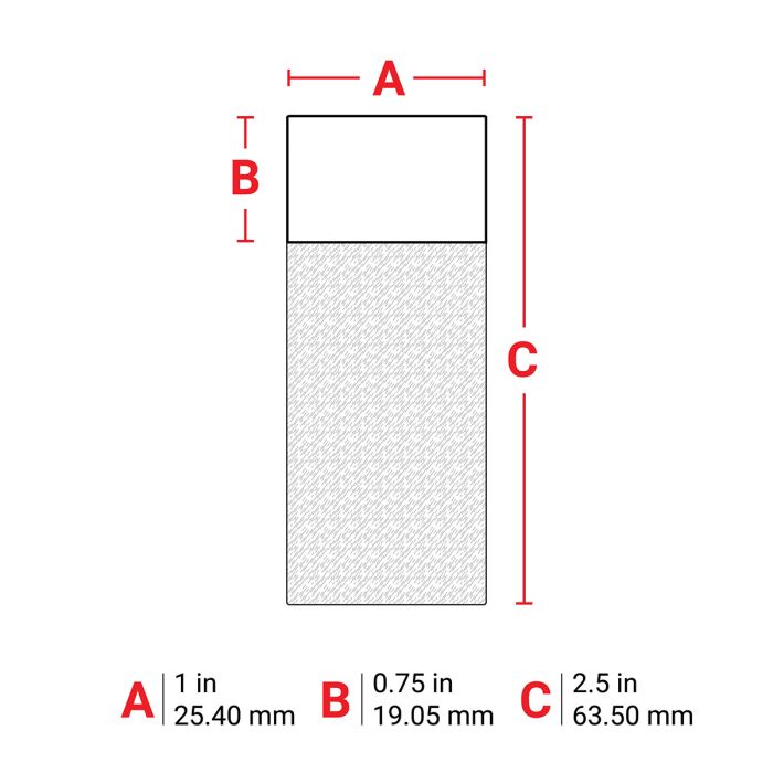 M7-21-427 Self Laminating Vinyl Labels W25.4mm x H19.1mm x W25.4mm (19.05mm) BMP71/M710 B-427 White Roll of 100 (Replaces 115101)