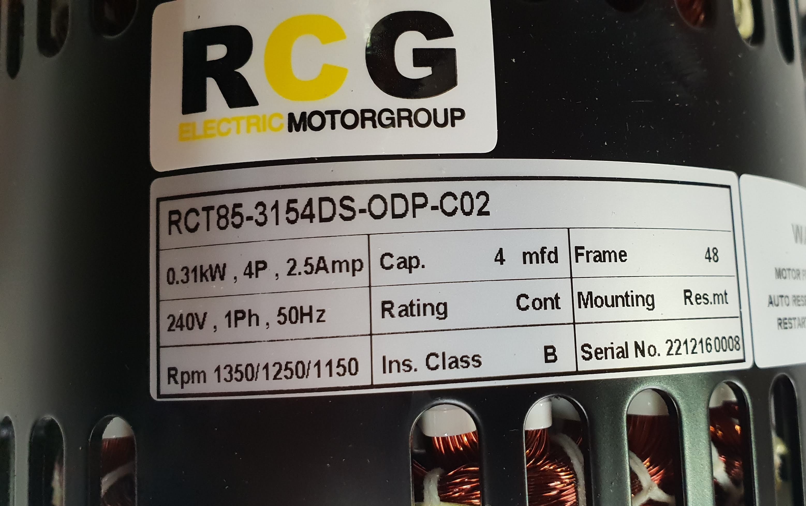 RCG 85 315W 1350rpm 3spd double shaft 4p + 4ufd/440V