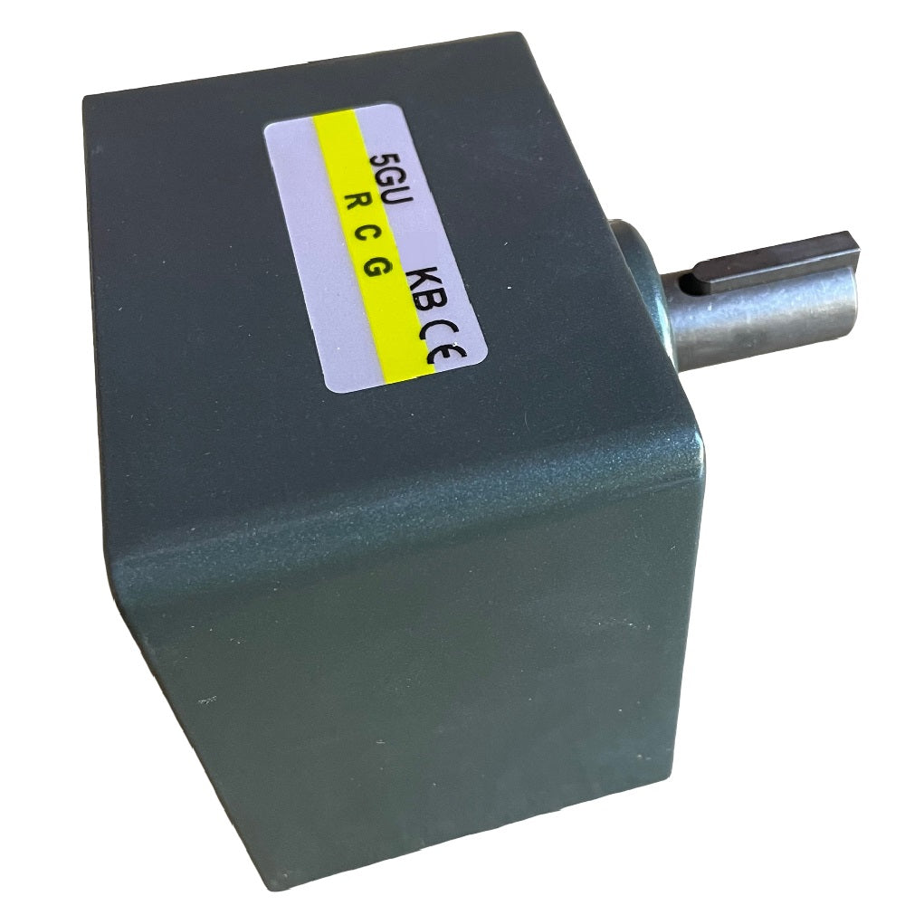 RCG compact gear head: ratio 36/1, 15mm shaft, 5mm key, 4x 6mm mount, 104mm PCD, 18mm offset; suits 90mm series motor #5GU36KB