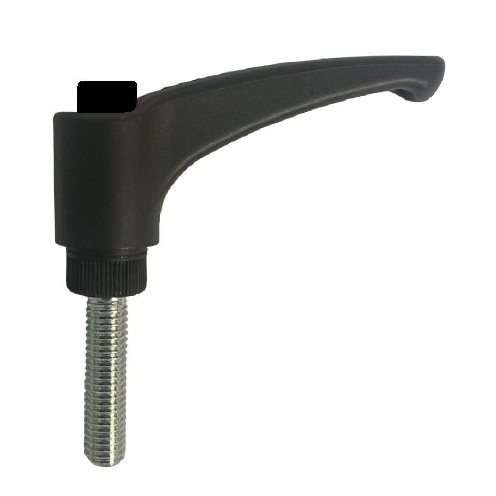 ERX-p adjustable handle - 78mm long, black handle, black indexing button, M12 x 30mm thread #ERX.78 p-M12x30-C1