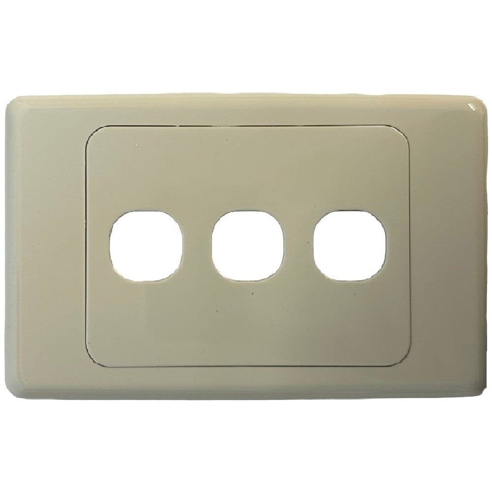3 Gang Wall Face Plate - White