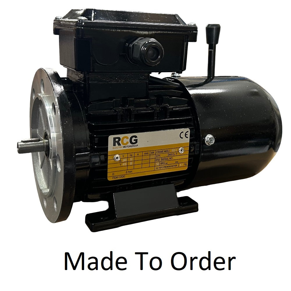 RCG Alloy MS63 0.25kW 4P B35 TEFC Foot & Flange Mount 415/3/50 IP55 DC Electric Brake Motor 11mm Shaft