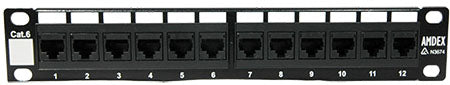 10" 12 Port Cat6 Patch Panel 1RU