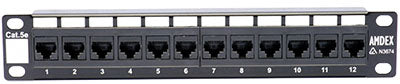 10" 12 Port Cat5E Patch Panel 1RU