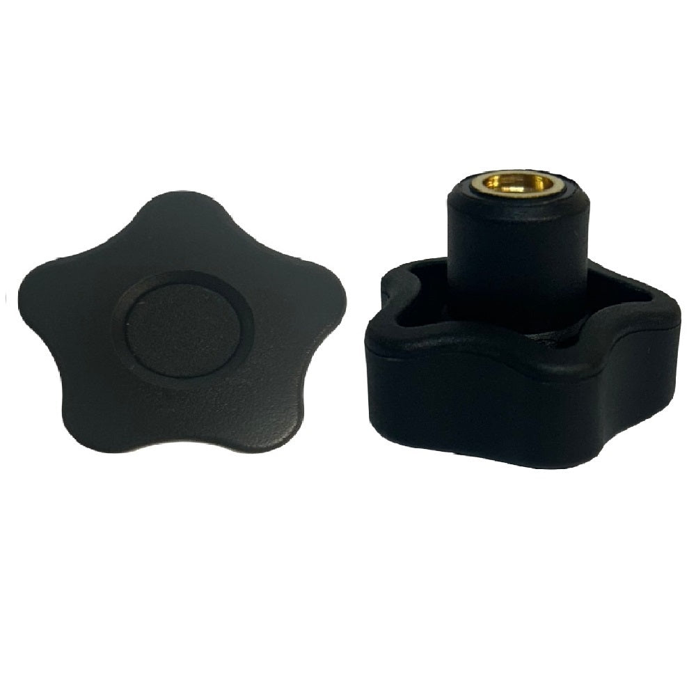 VCT-B Lobe Knob - 50mm Diameter, Black Knob, Black Centre, M10 x 20mm Internal Thread (Female) #VCT.50 B-M10-C9