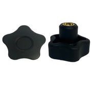VCT-B Lobe Knob - 50mm Diameter, Black Knob, Black Centre, M10 x 20mm Internal Thread (Female) #VCT.50 B-M10-C9
