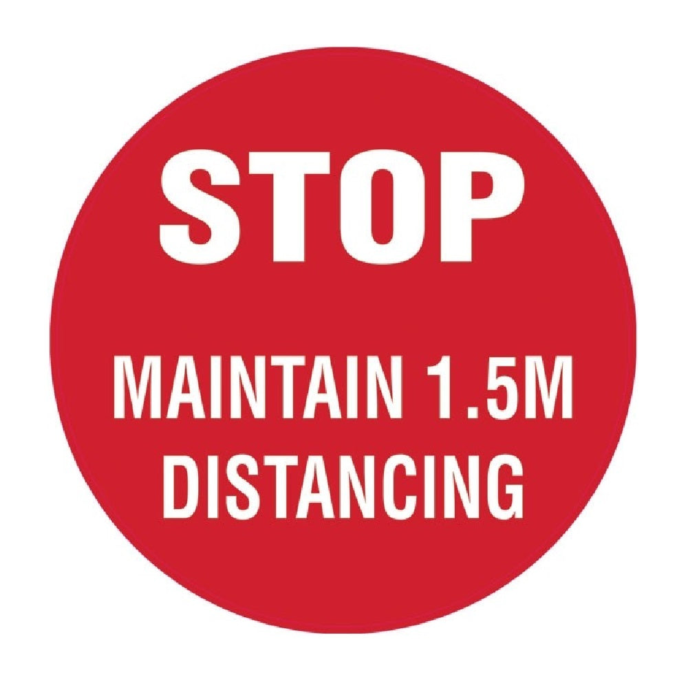 STOP maintain 1.5m distancing floor marker 440mm