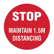 STOP maintain 1.5m distancing floor marker 440mm