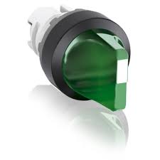 ABB Illuminated Selector Switch 2 Position With Short Handle, Green, BC Position, Maintained, 1SFA611200R1102