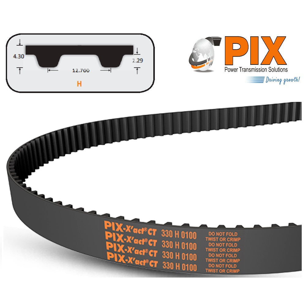 H100 Timing Belt, 96T, 48.0" (1219.2mm) x 1" Wide - PIX (Cut From Sleeve, Non Returnable)