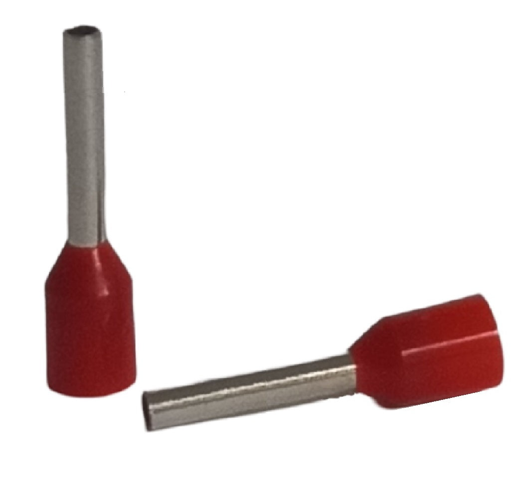 Cord end 1.0mm x 12mm red - 100 pack