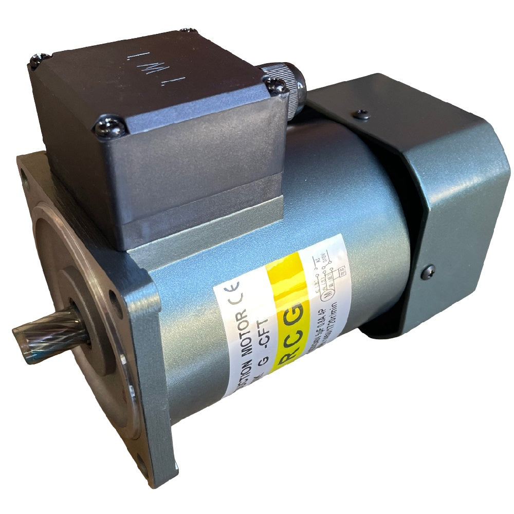 RCG compact motor: 90W, 220-240V, 1-phase, 4-pole with terminal box & fan, 90mm square, 4x 6mm mount, 104mm PCD #5IK90GU-CFT (requires gear head)