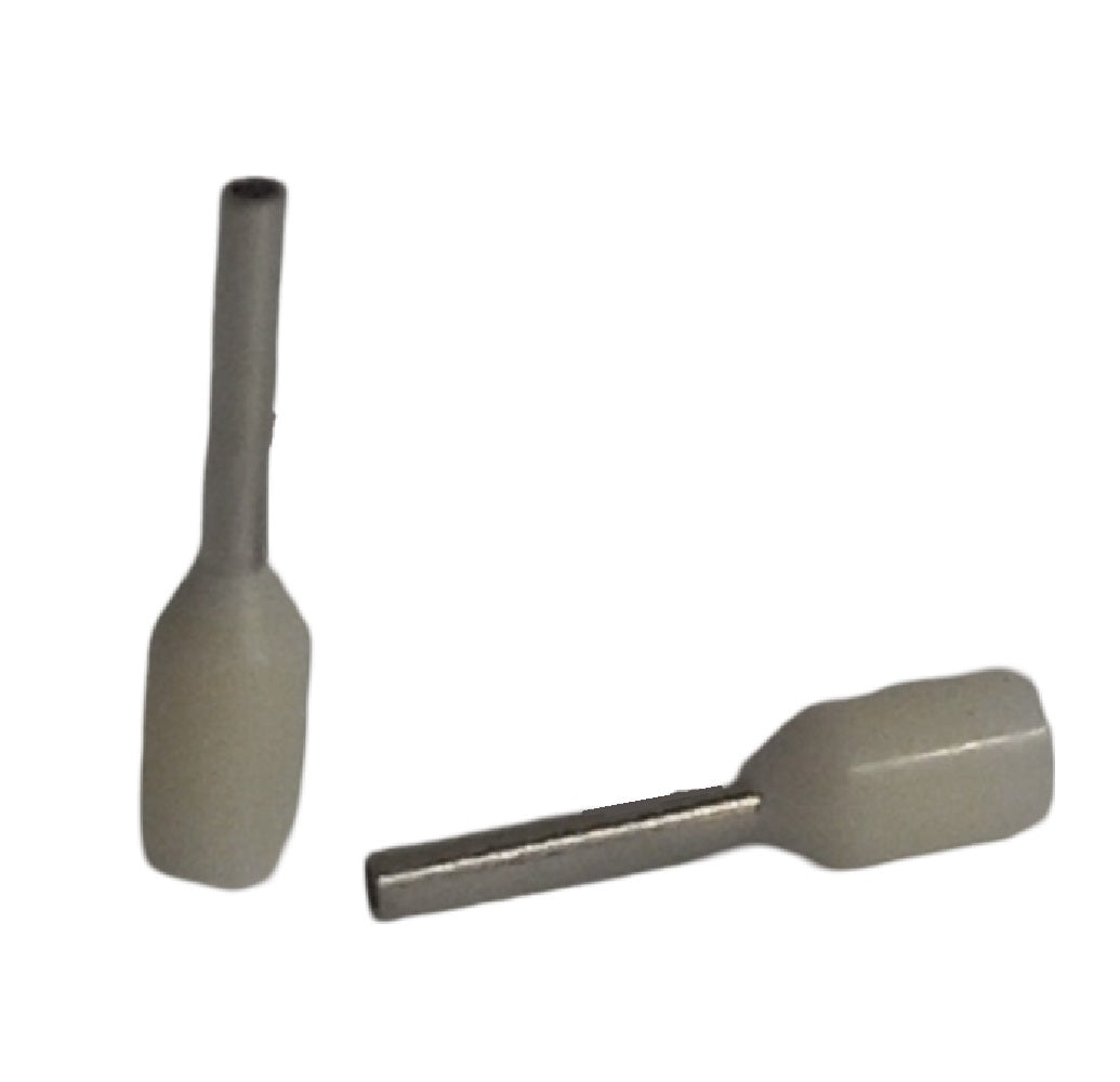 Cord end 0.5mm x 8mm white - 100 pack