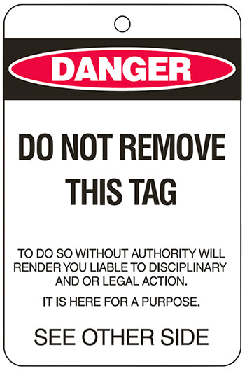 Danger Do Not Operate Maintenance Department large card stock tags - 100-pack
