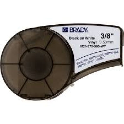 M21-375-595-WT Indoor/outdoor vinyl W9.5mm x 6.4m BMP21+ B-595 Continuous white