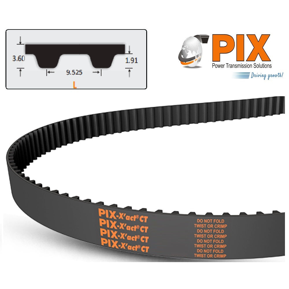 L050 Timing Belt, 33T, 12.4" (314.3mm) x 1/2" Wide - PIX (Cut From Sleeve, Non Returnable)