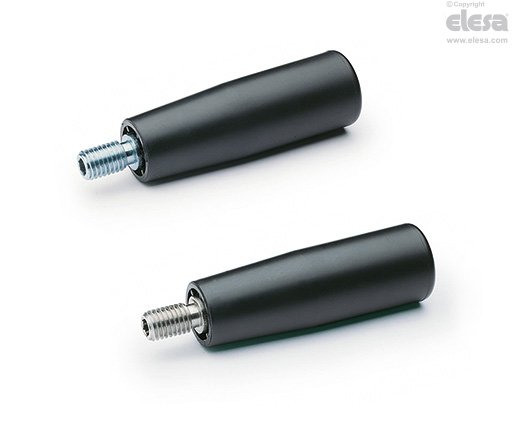I.601+x revolving handle - 80mm series, black handle, 26mm diameter, M10 x 15mm thread #I601/80+X-M10