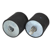 Anti Vibration Mount, Cylindrical, 55mm x 38mm, Male-Female,  M10x1.5P x 32mm Long - M10x1.5P x 12mm Deep, 40 Shore Hardness 89kg Max Compression Load