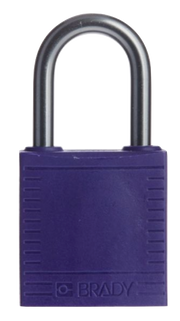 Purple compact locked out padlock