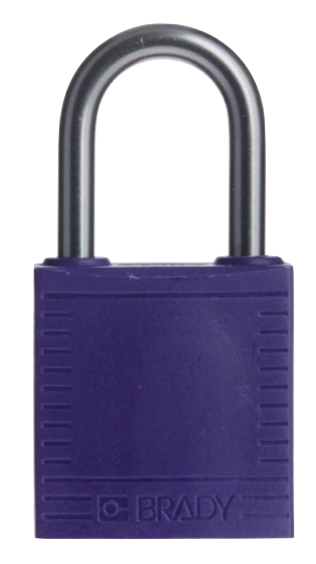 Purple compact locked out padlock