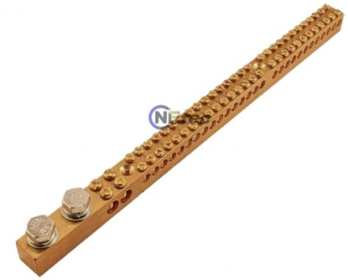 Earth/Neutral Bar - 250A, 30-way, 2 x 35mm² + 28 x 16mm², 2 x M8 Studs