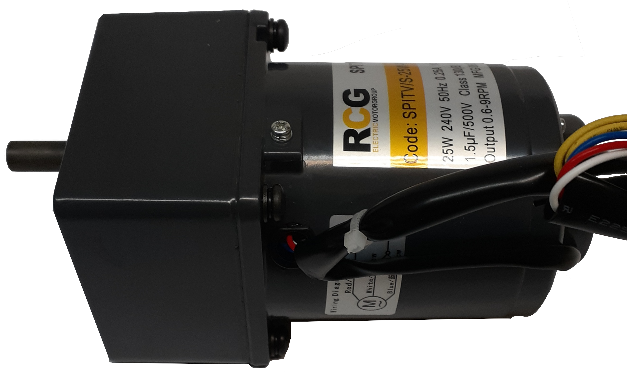 Variable speed spit motor 25W 1phase 240V 50Hz 150:1 0.6 to 9 rpm 10mm Shaft, 4mm Key (4IK25RGN-C + 4IK150K)