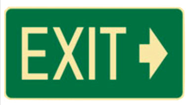 Exit Arrow Right Sign - H180mm x W350mm