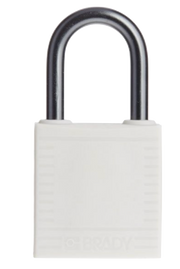 White compact locked out padlock