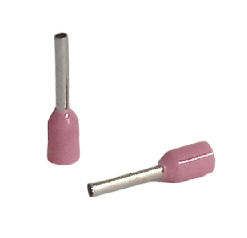 Cord end 0.34mm x 6mm pink - 100 pack