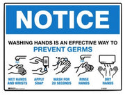 Washing hands is an effective way to prevent germs 300x450mm poly sign
