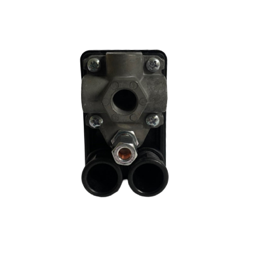 Compressor Switch 1Phs 240V 20A Max 175 PSI, 4x 1/4" BSP Female Air Line Entry, 6mm Brass Gas Gland, Nut & Olive For 6mm Unloader Line