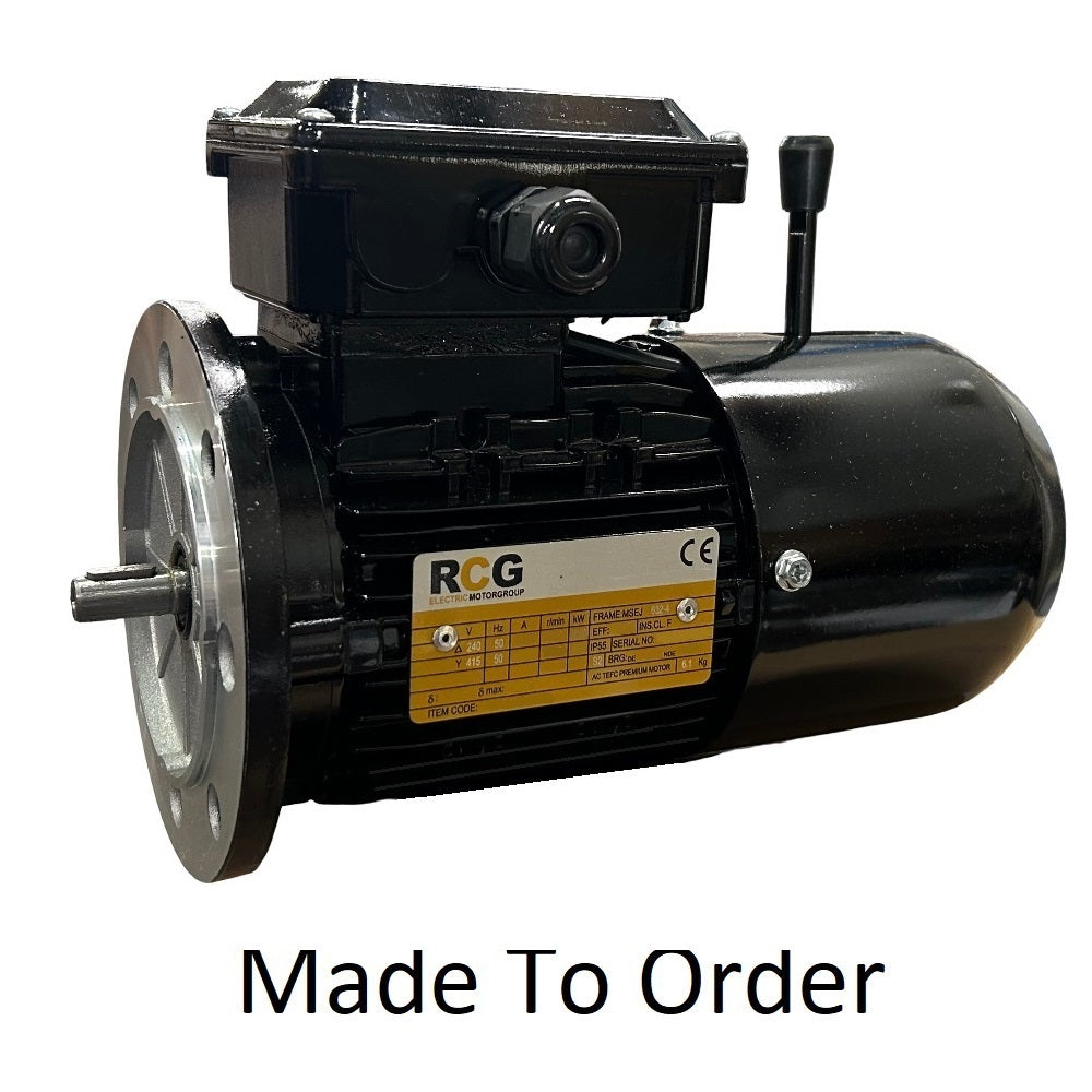 RCG Alloy D90L 1.5kW 4P Brake B5 Flange Mounted 415/3/50 TEFC F IP55 DC Brake Electric Motor ***S3 Duty Only***