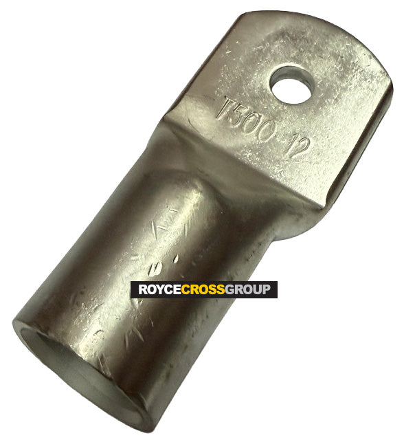 Copper Crimp Lug, 500mm Cable, 12mm Stud - Sold Per 1 (Order 4 for box)