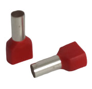 Dual cord end 10.0mm x 14mm red - each (order 100 for pack)