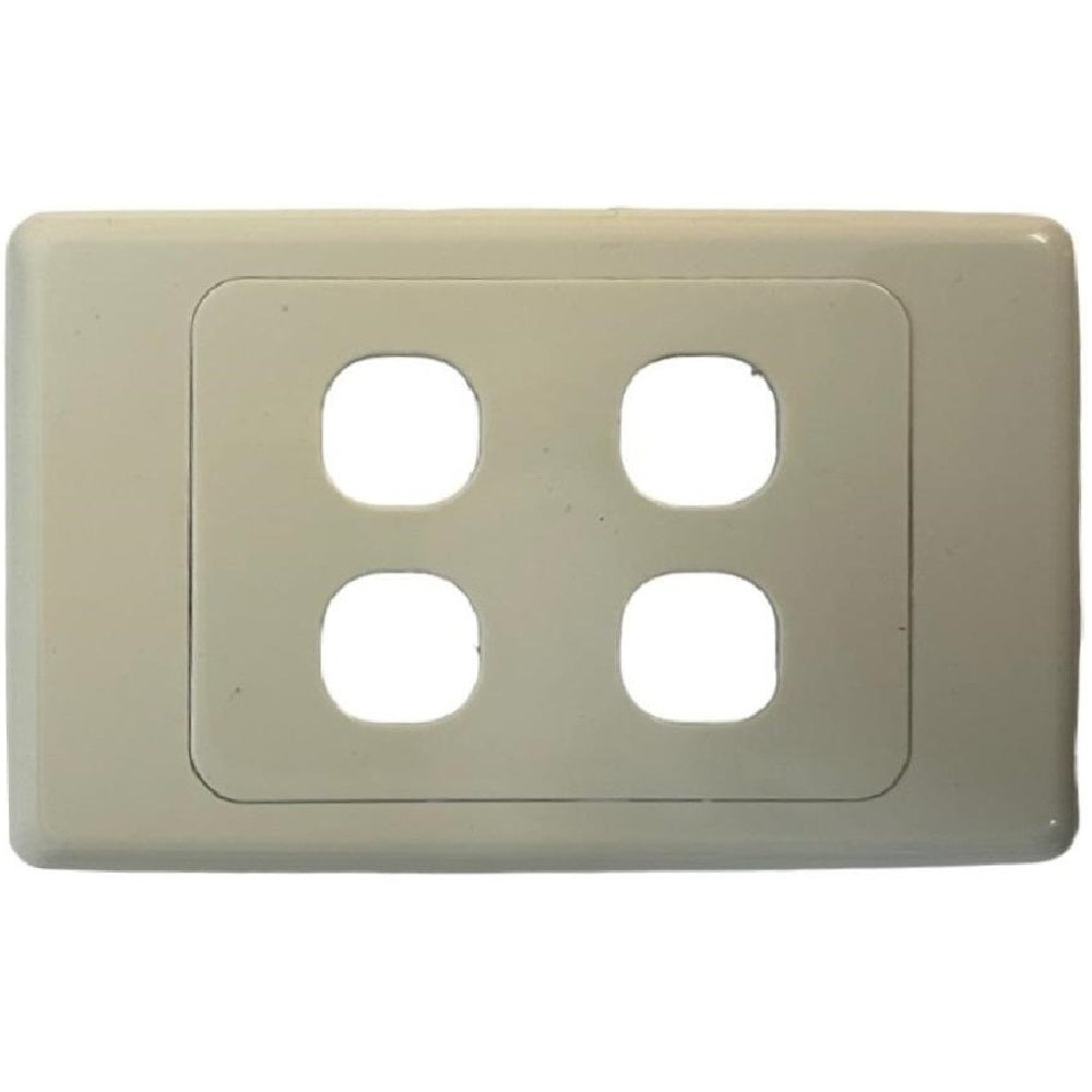 4 Gang Wall Face Plate - White