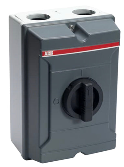 ABB enclosed safety switch isolator - 3p, 400V/90A/45kW, AC23, IP65, interlocked cover