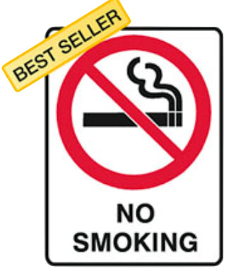 No Smoking Sign - H250mm x W180mm - Self Adhesive