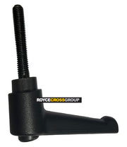 GN 300 adjustable handle - 78mm long, black handle, black indexing button, M8 x 50mm thread #GN 300-78-M8-50-SZ