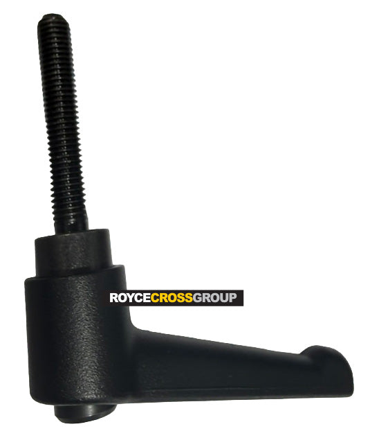 GN 300 adjustable handle - 78mm long, black handle, black indexing button, M8 x 50mm thread #GN 300-78-M8-50-SZ